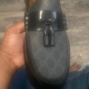 Size 14 black Gucci loafers